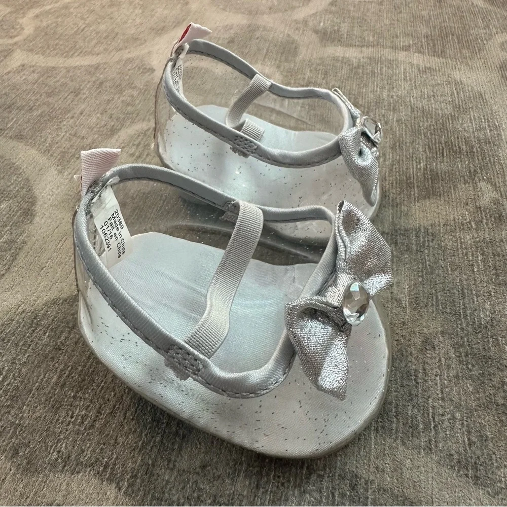 Build-A-Bear Silver Sparkle Bow heels